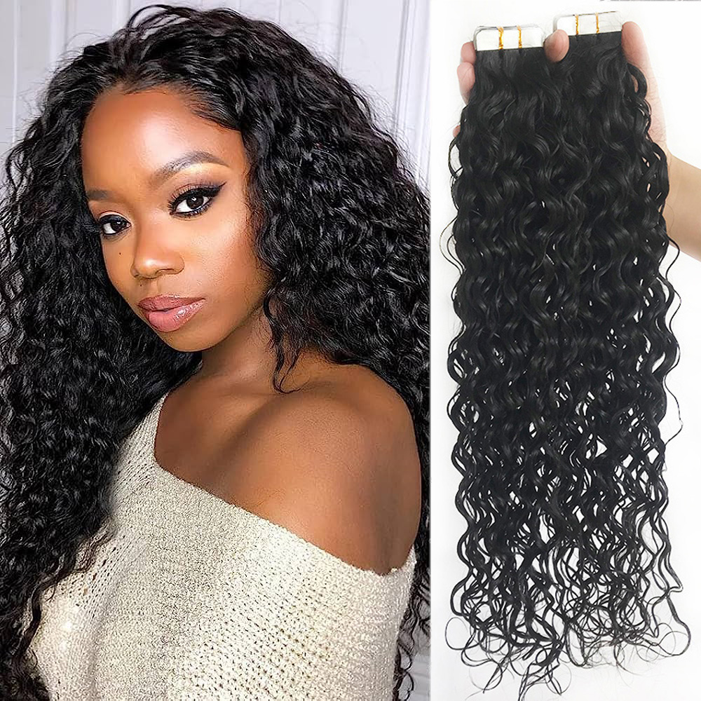 Water Wave Tape In Extension Human Virgin Hair (20 pcs/set)